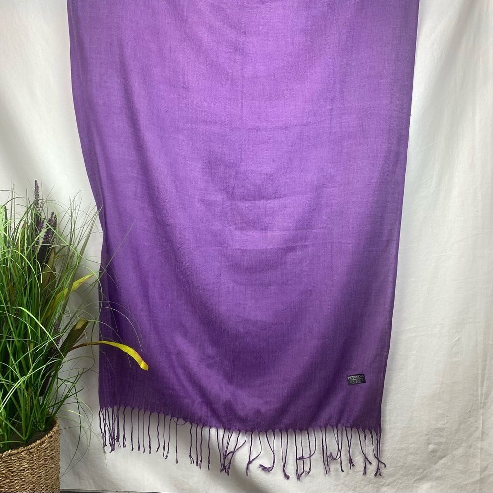 Pashmina Purple Tassel Rectangular Solid thin kni… - image 4